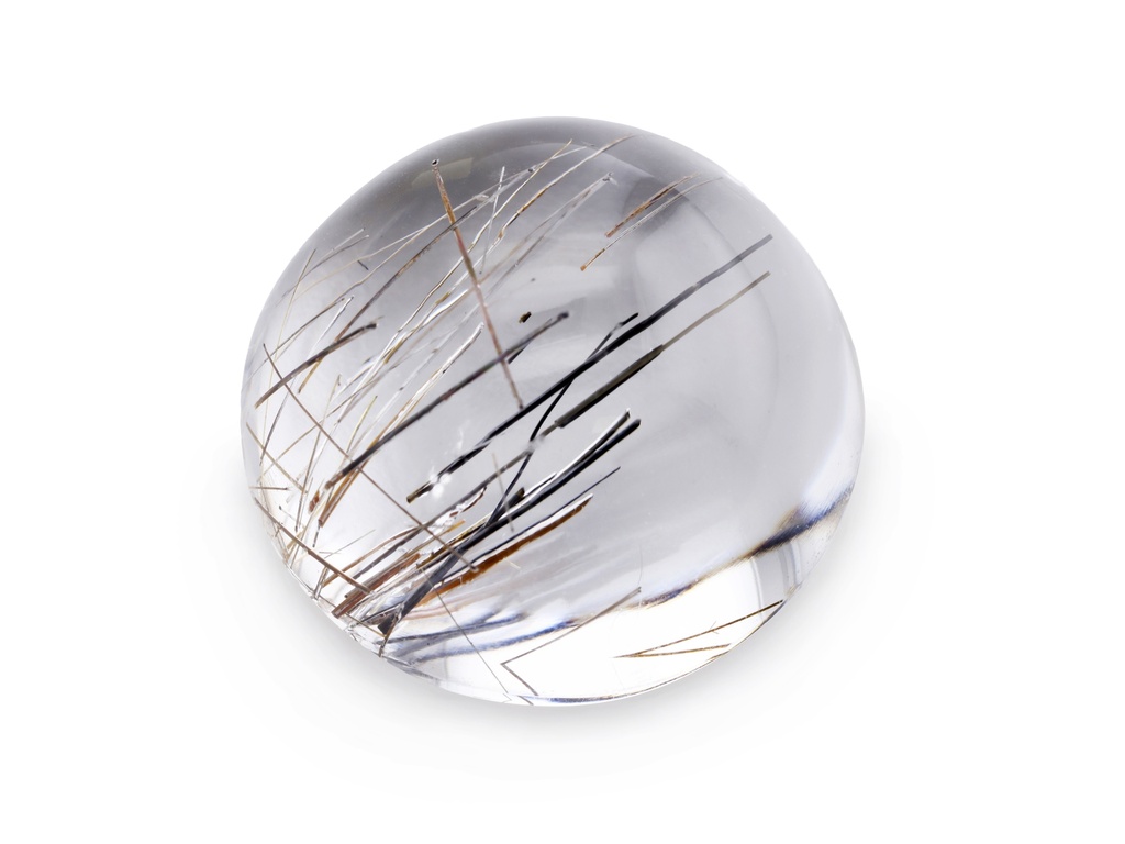 [QZRC2000X1] Rutilated Quartz 20mm Round Cabochon