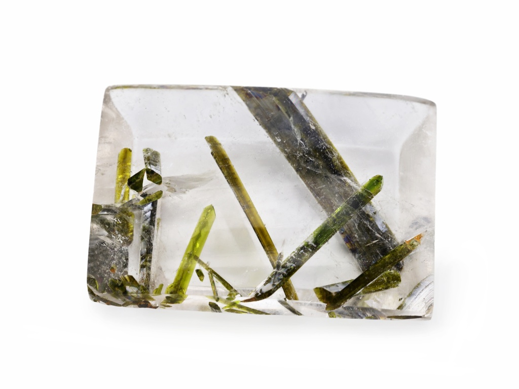 [QZBT3020X1] Quartz with Epidote 28.5X20mm Baguette