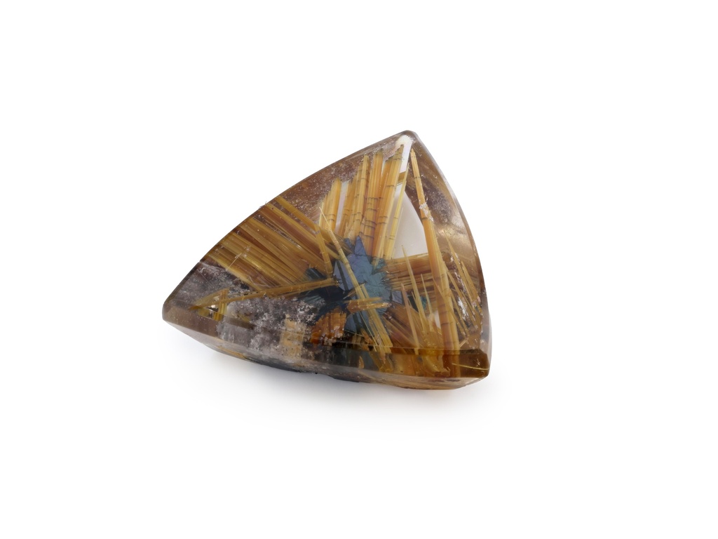 [QZET1300X1] Rutilated Quartz 13.8x11.5mm Triangle