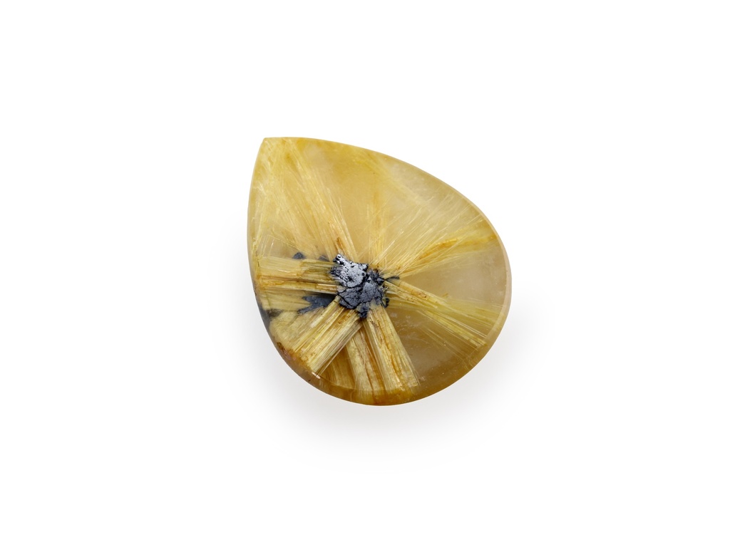 [QZPT1109X2] Rutilated Quartz 11.7x9.4mm Pear Shape