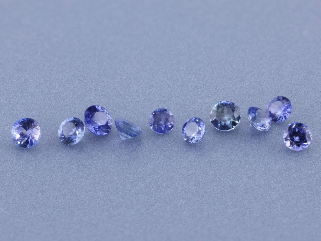 [SURB0125P1] Purple Sapphire 1.25mm Round Diam Cut Blue