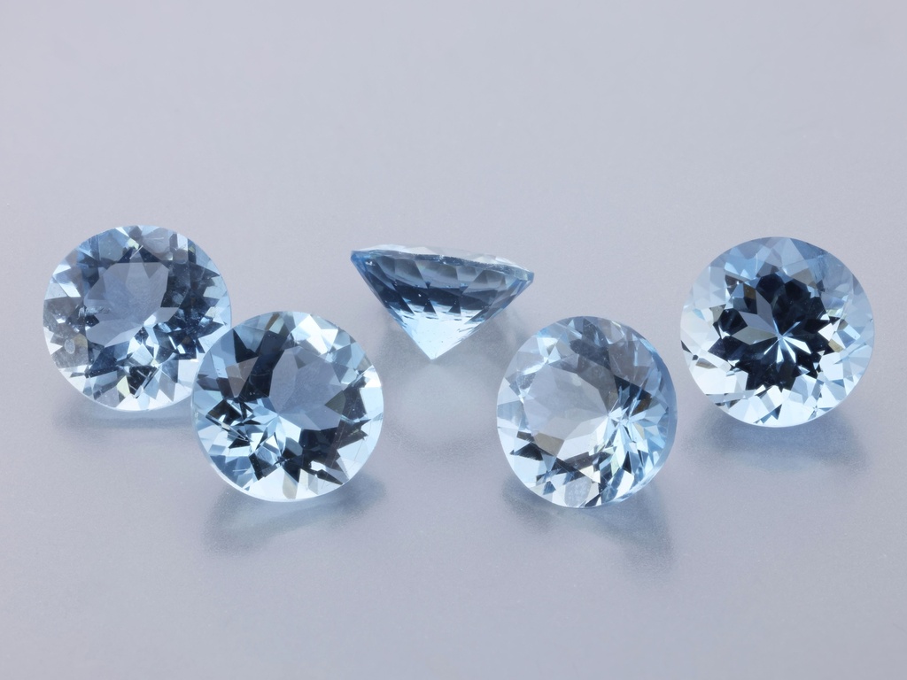 [BARB0600] Aquamarine 6.00mm Round Dark Blue