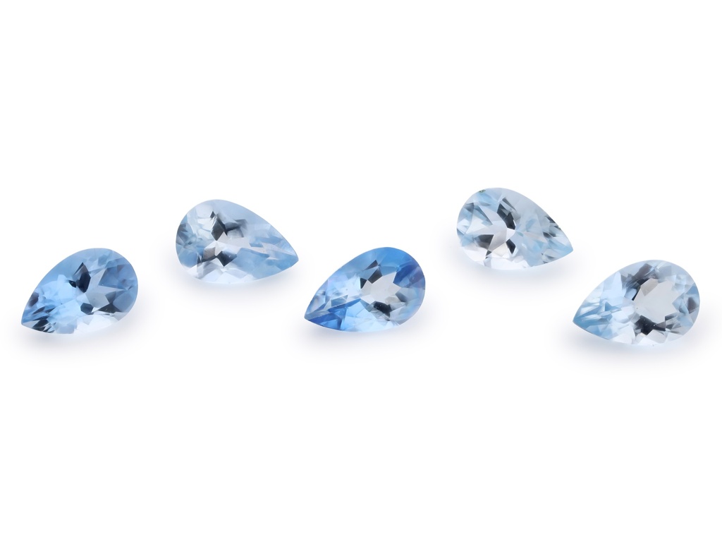 [BAPB0604] Aquamarine 6x4mm Pear Shape Dark Blue