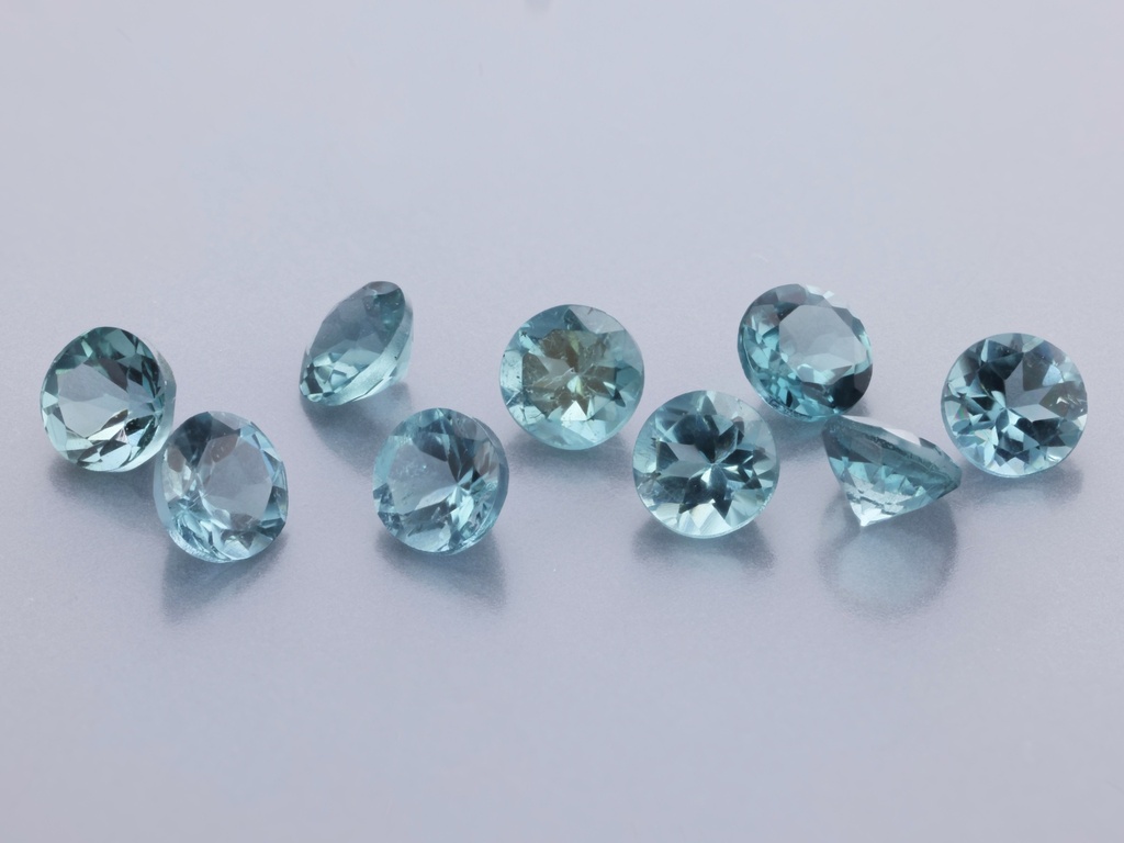 Blue Green Tourmaline 3.25mm Round Light to Mid