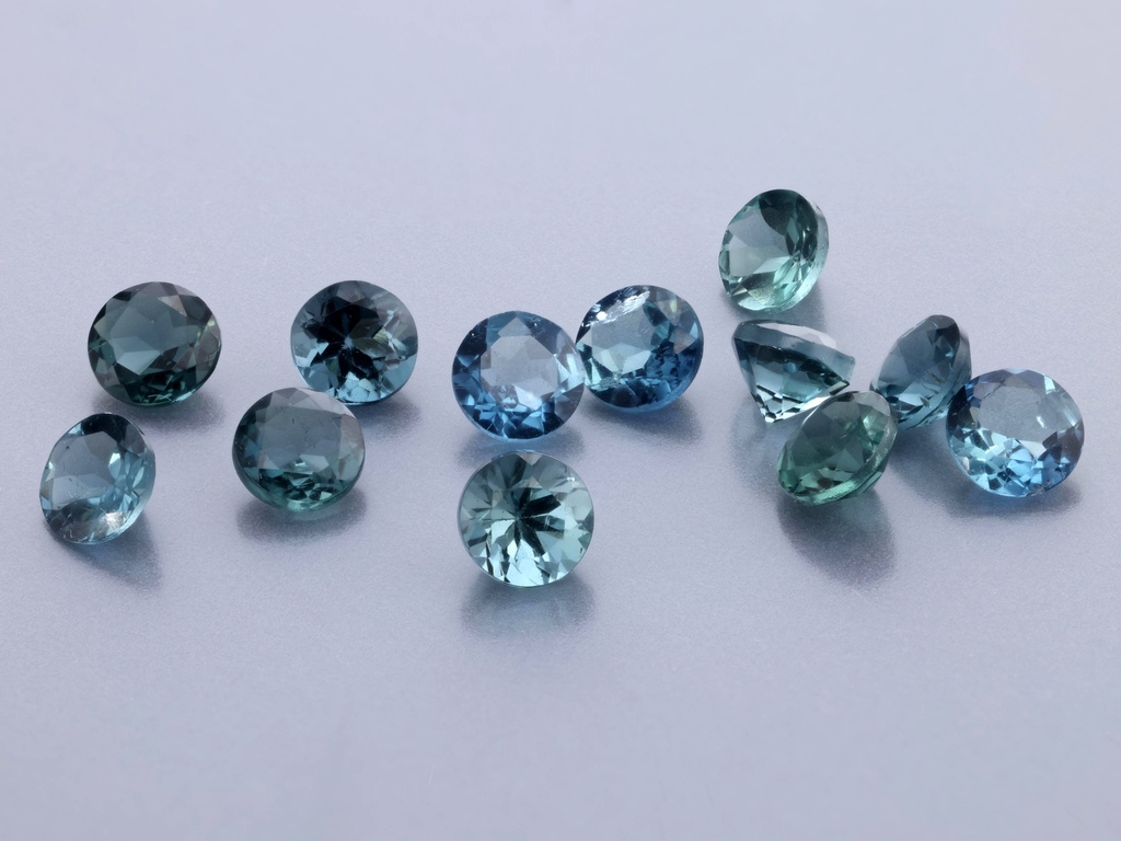 Blue Green Tourmaline 3.00mm Round Mid to Dark