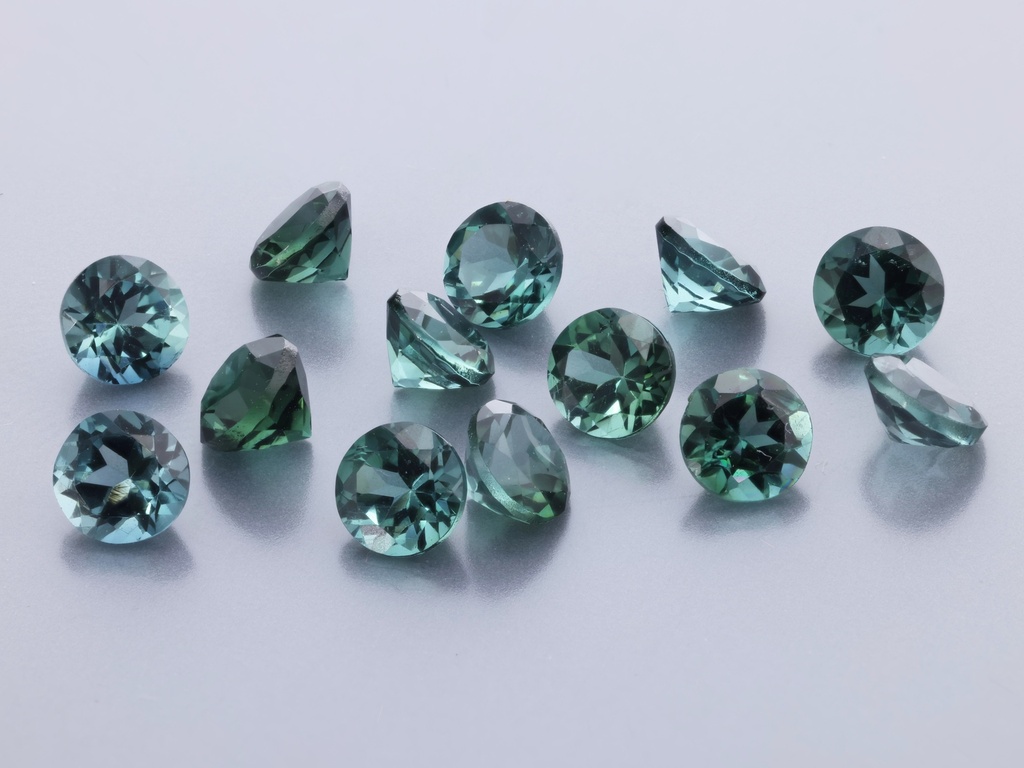 [UMRB0400] Blue Green Tourmaline 4.00mm Round Mid to Dark
