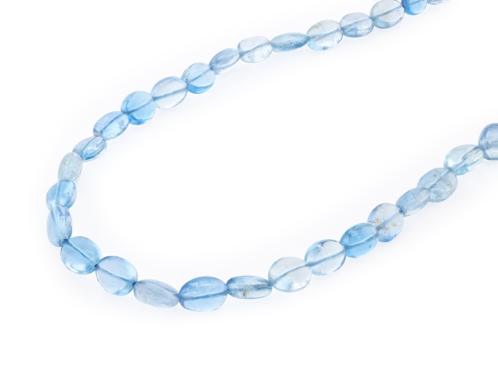 [BEADX3194] Aquamarine 5x3-6x5mm Flat Oval Polished Graduated