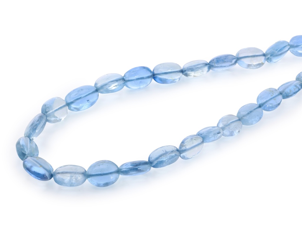 [BEADX3197] Aquamarine 4x3 - 6x5mm Flat Oval Polished Graduated