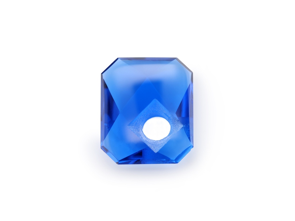 Synthetic/Lab Grown Spinel 12x10mm Octagonal Countersunk Corner Drilled Cobalt Blue