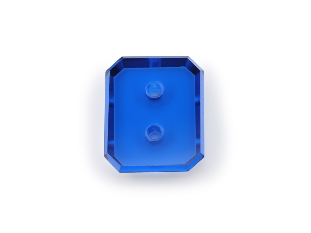 Synthetic/Lab Grown Spinel 12x10mm Octagonal Double Drilled Cobalt Blue
