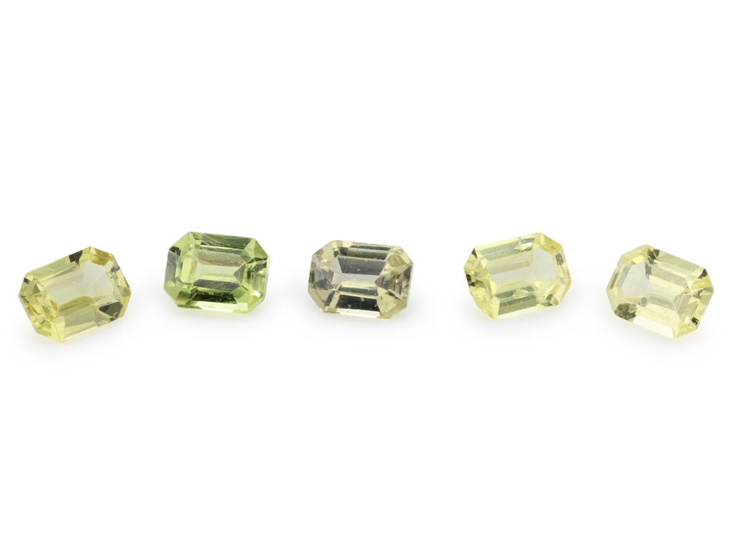 [SYOS0403L] Beryllium Treated Sapphire 4x3mm Emerald Cut Light to Mid Yellow