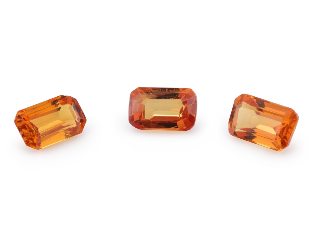 [SOOS0503] Beryllium Treated Sapphire 5x3mm Emerald Cut Orange