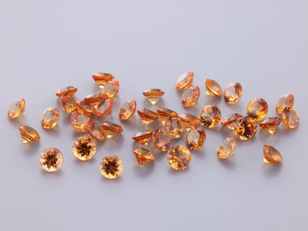 [SORB0250] Beryllium Treated Sapphire 2.50mm Round Dark Orange