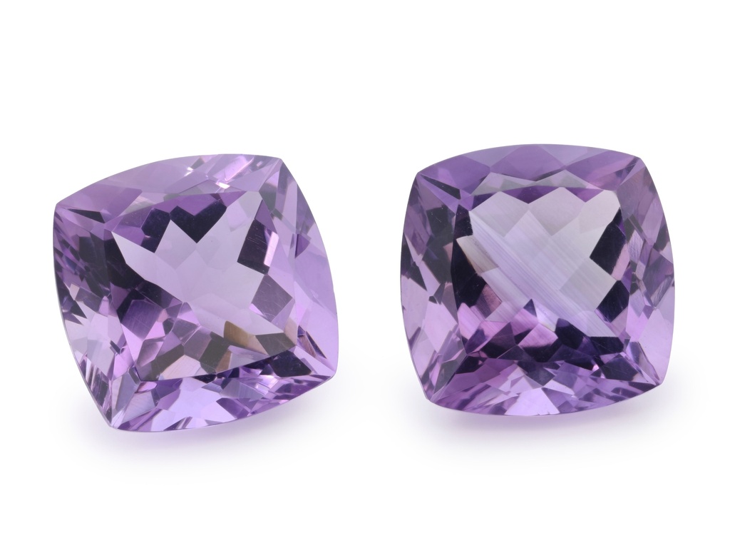 [QAAB1400F] Amethyst 14mm Square Cushion Light Colour