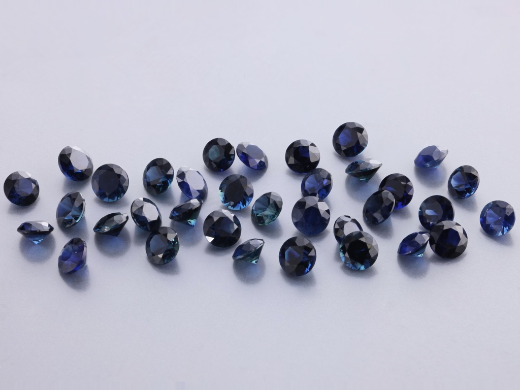 [SARB0275D] Australian Sapphire 2.75mm Round Diamond Cut Dark Blue