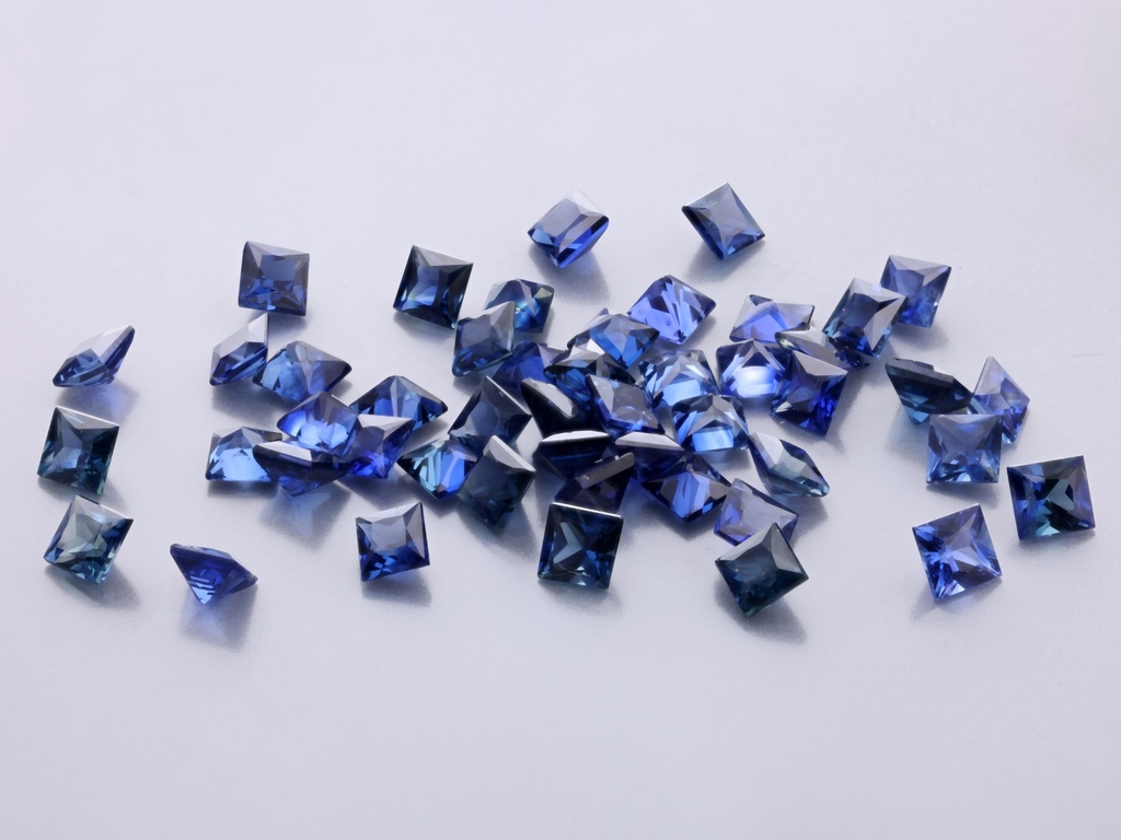 [SAQP0225] Australian Sapphire 2.25mm Princess Cut Mid Blue
