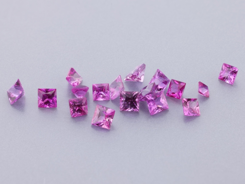 [SPQP0150] Pink Sapphire 1.50mm Princess Cut Dark