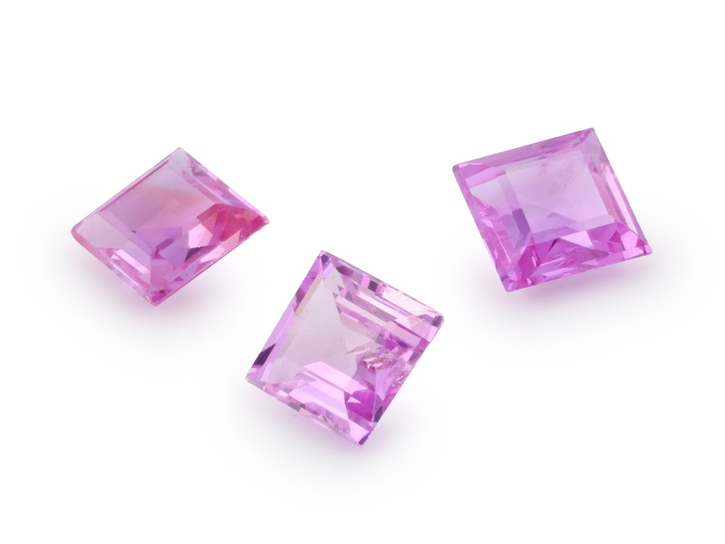 [SPQS0275A] Pink Sapphire 2.75mm Carre Cut Light to Mid