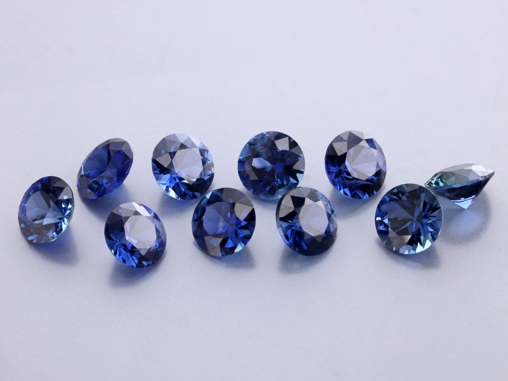 [SARB0450P1] Sapphire 4.50mm Round Diamond Cut Blue