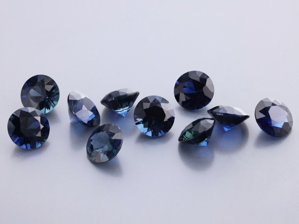 [SARB0500P1] Sapphire 5.00mm Round Diamond Cut Blue