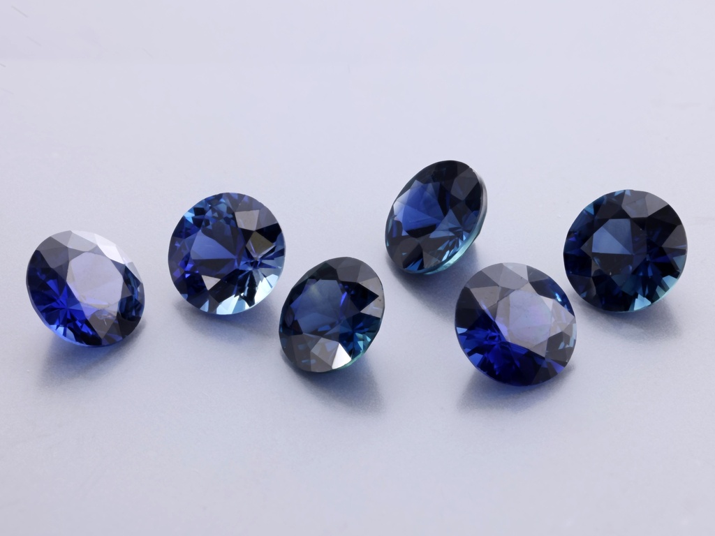 [SARB0550P1] Sapphire 5.50mm Round Diamond Cut Blue