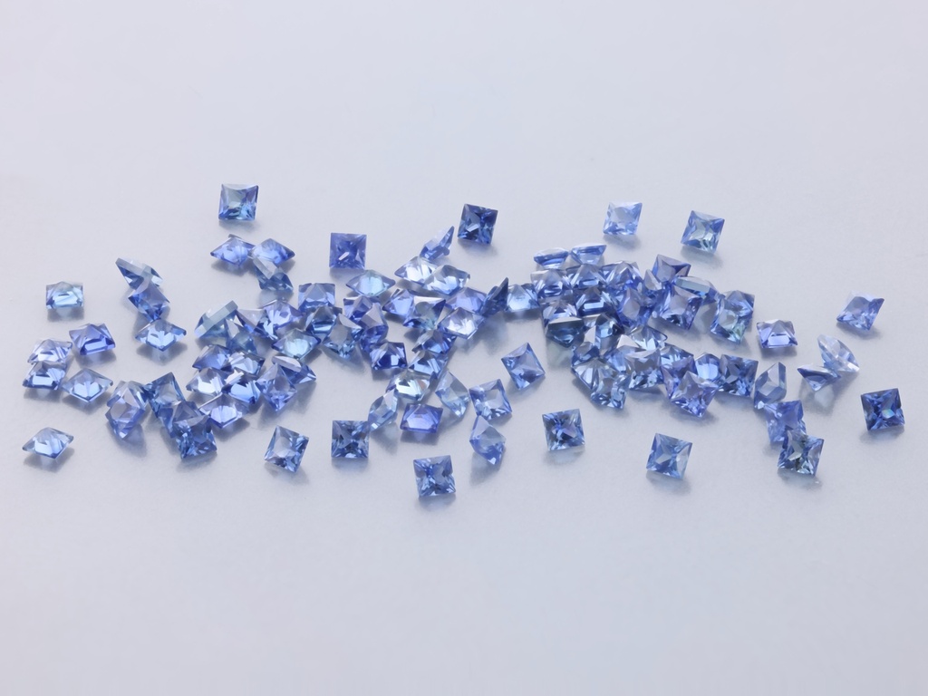 [SCQP0125A] Ceylon Sapphire 1.25mm Princess Cut Mid Blue