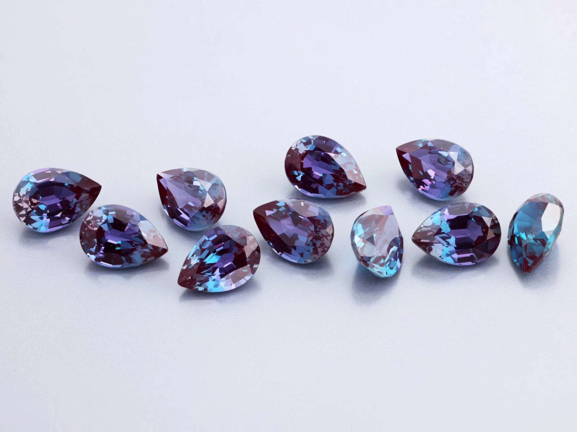 Synthetic Alexandrite Chrysoberyl 7x5mm Pear Shape