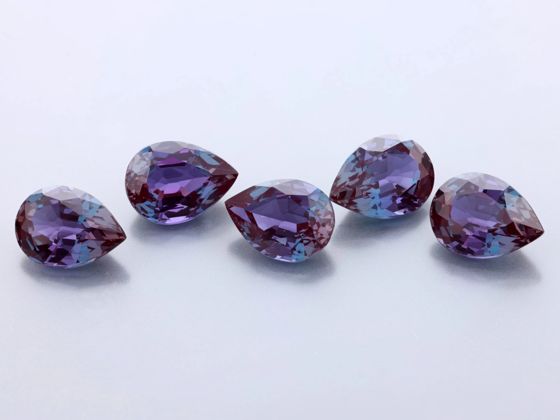 Synthetic Alexandrite Chrysoberyl 8x6mm Pear Shape
