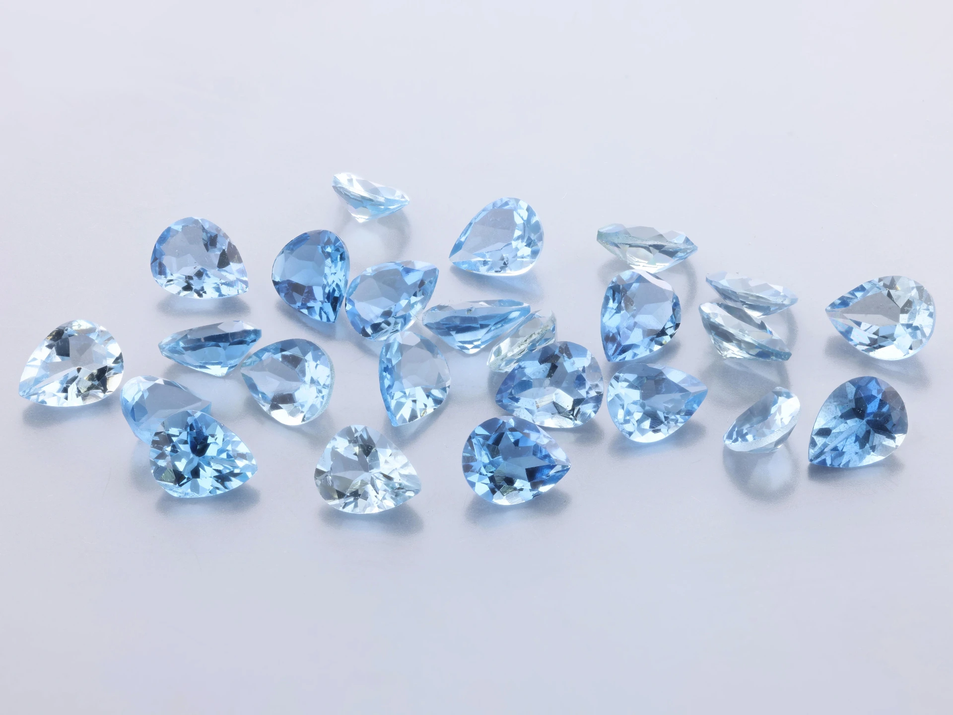 Aquamarine 5x4mm +/- Pear Shape Mid to Dark