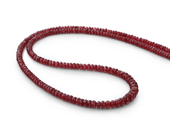 [BEADJ3120] Ruby 3-5mm Faceted Rondell Strand 