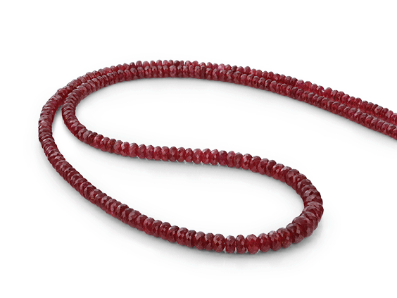 [BEADJ3120] Ruby 3-5mm Faceted Rondell Strand
