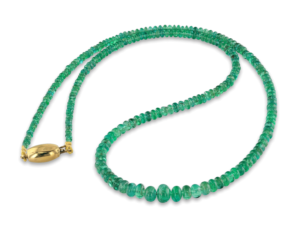 Emerald graduated rondell Strand 2-5.8mm with 9ct Y/Gold Clasp