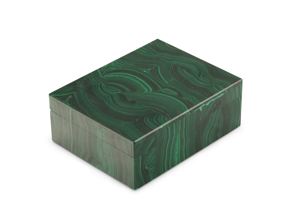 Ornamental Malachite 100x80mm Gem box