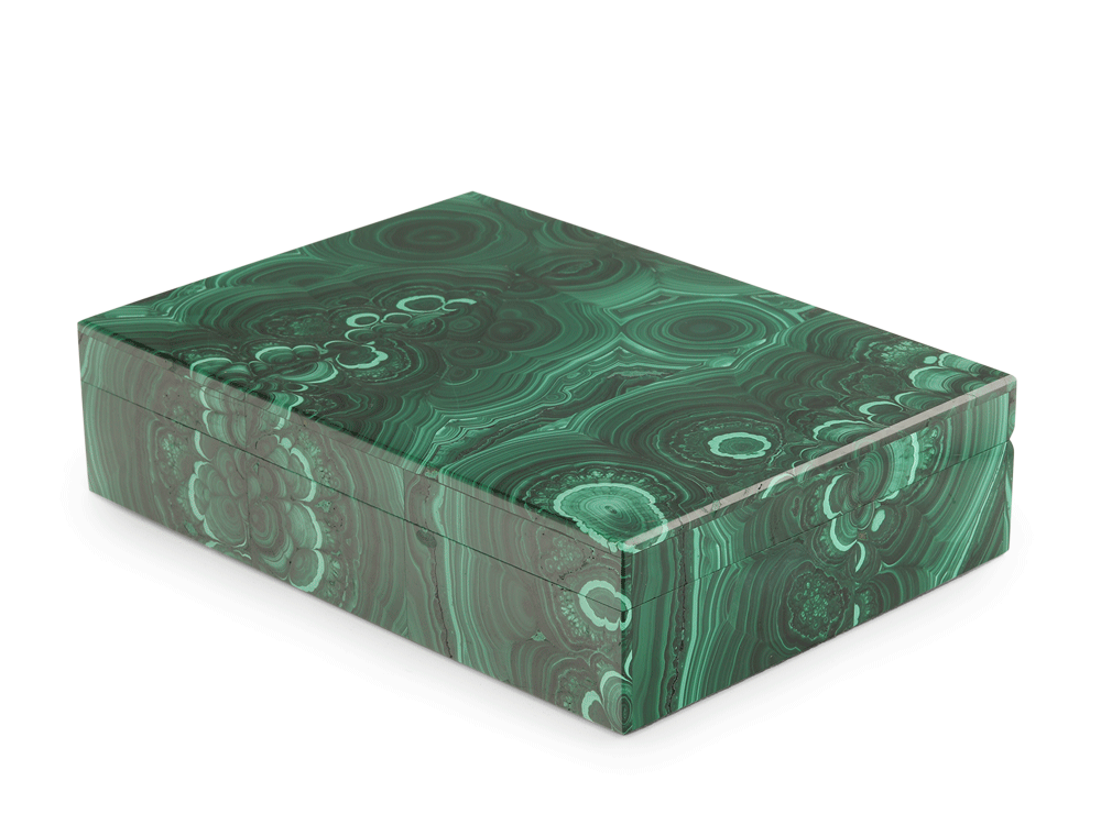 [ORNX3443] Ornamental Malachite 180x130mm Gem box