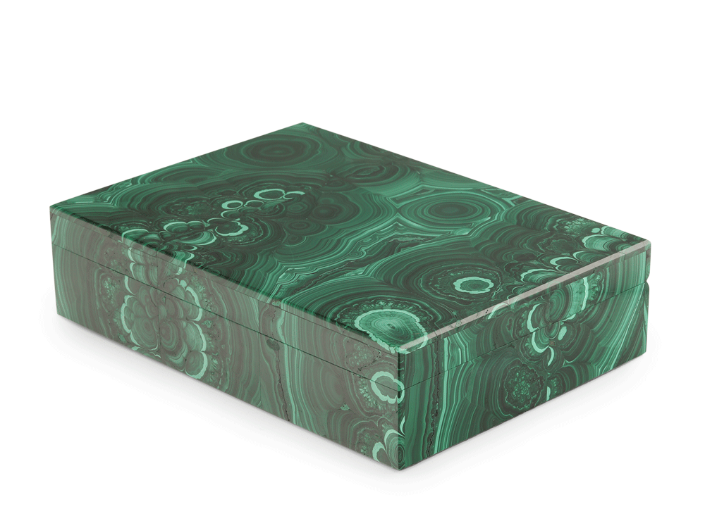 Ornamental Malachite 180x130mm Gem box