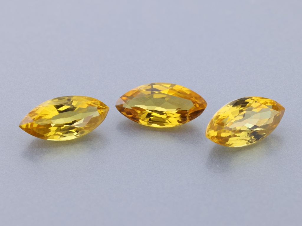 [SYS3230] Yellow Sapphire 6x3mm Marquise Set of 3