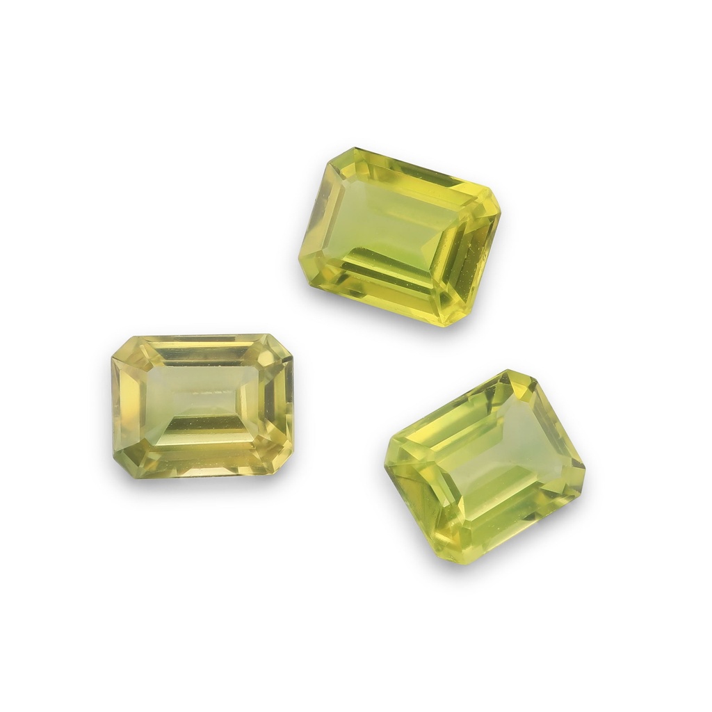 Yellow Sapphire 4.8x3.8-4.9x3.9mm Emerald Cut Set of 3