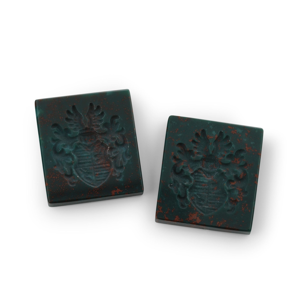 Bloodstone Intaglio Crest 16x14mm Rectangle