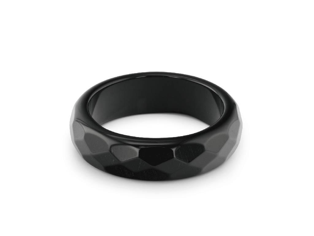Onyx Assorted Size Faceted Ring
