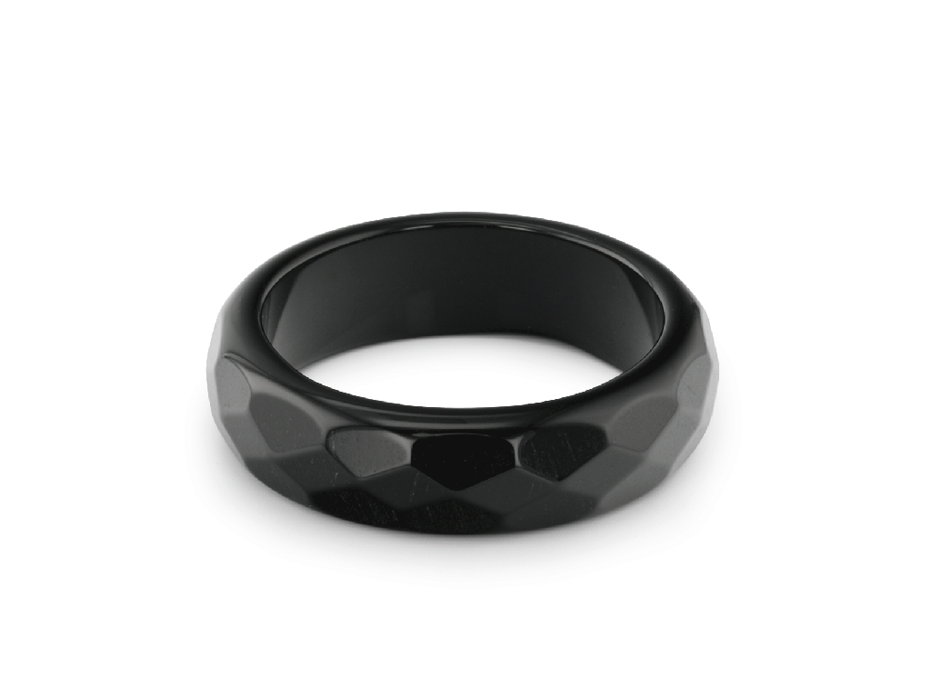 [XJ3005] Onyx Assorted Size Faceted Ring