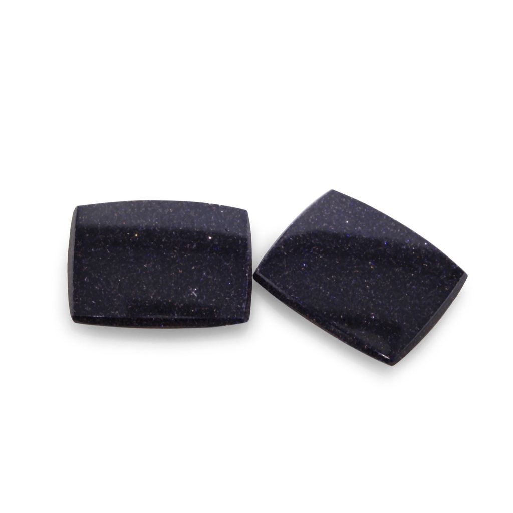 Blue Goldstone 16x13mm Cushion Buff Top