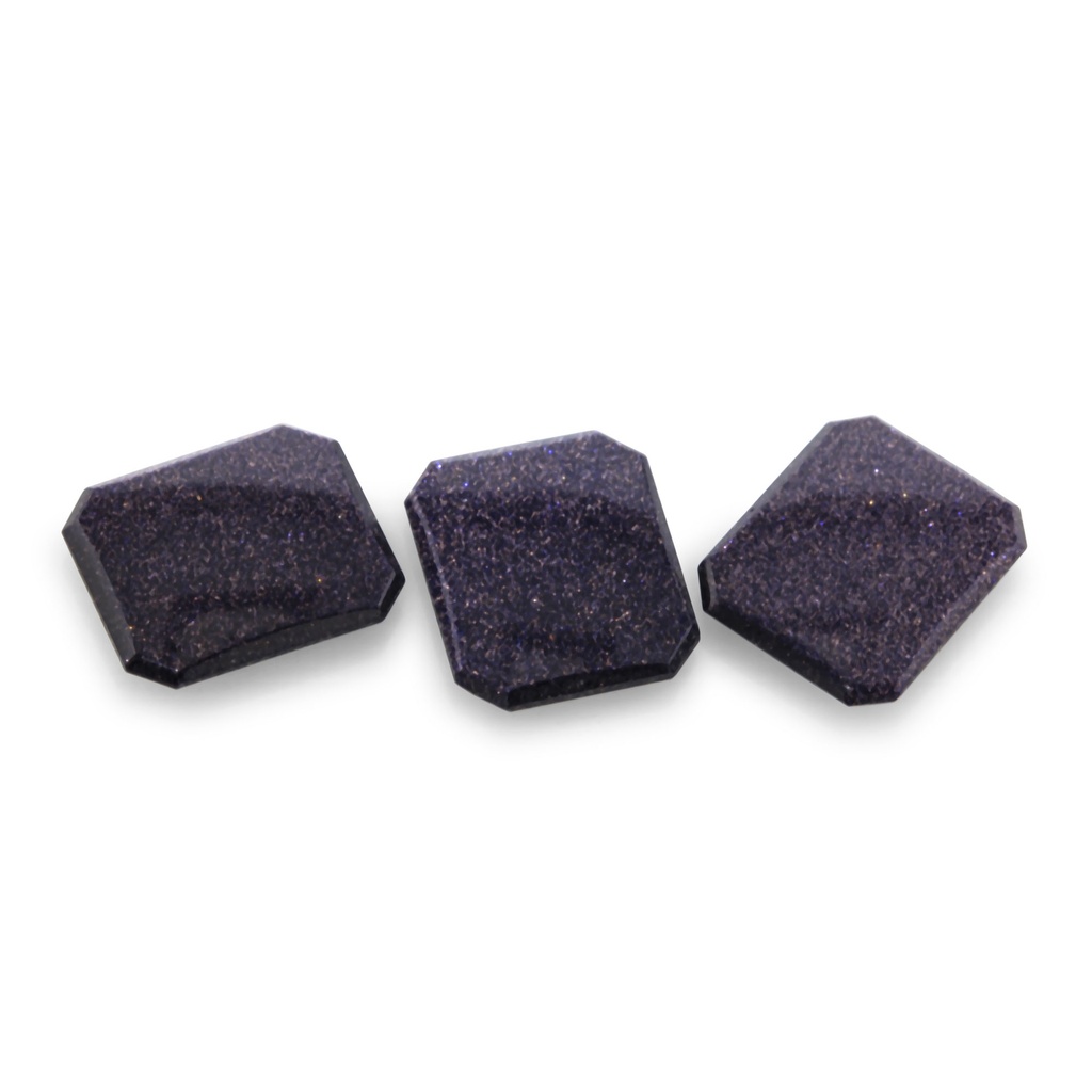 [GOLDJ10033] Blue Goldstone 12x10mm Octagonal Buff Top