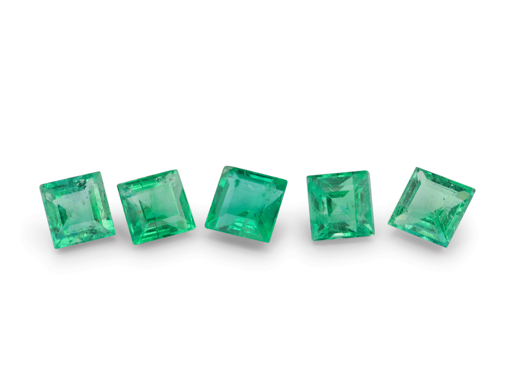Emerald 2.5mm Square Carre 1st Grade 