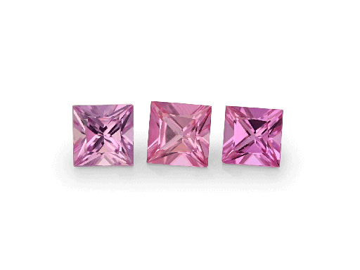 [KQP0275B] Pink Sapphire 2.75mm Princess Cut