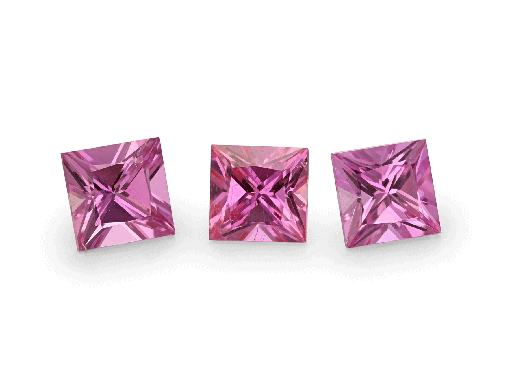 [KQP0325B] Pink Sapphire 3.25mm Princess Cut