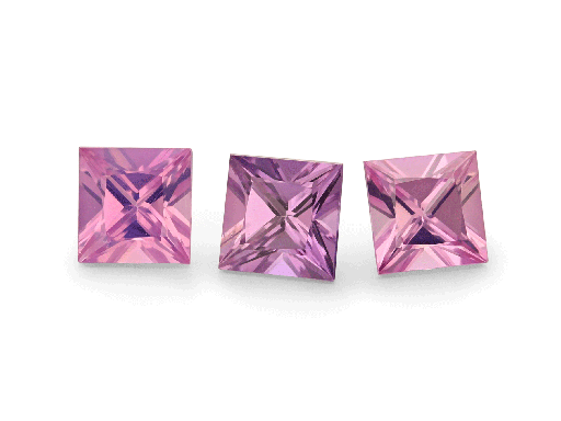 [KQP035C] Pink Sapphire 3.5mm Princess Cut