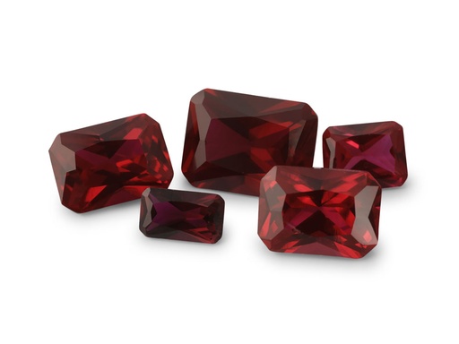 Synthetic Ruby Dark Red Corundum - Radiant Cut
