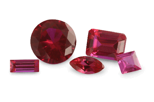 Synthetic Ruby (Pink Red Corundum) - Emerald Cut