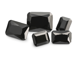 Cubic Zirconia (Black) - Emerald Cut