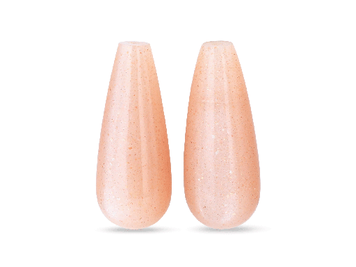 [BRIJ3106] Moonstones 20x8mm Polished Drops Peach